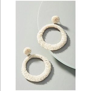 Anthropologie Anya Beaded Hoop Drop Earrings